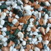 Tricolor Fehér-Zöld-Világosbarna Márványkavics 1-3 cm