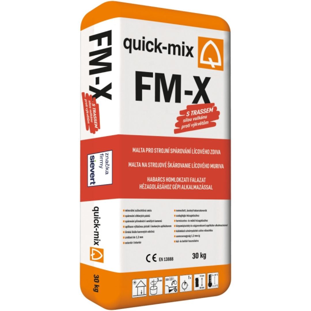 Quick-Mix FM-X Trasszos, 4-20 mm Széles Kő- és Téglafugázó 30 kg