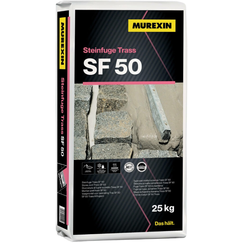 Murexin SF 50 Sóálló, Trasszos, 4-50 mm széles Kőfugázó 25 kg